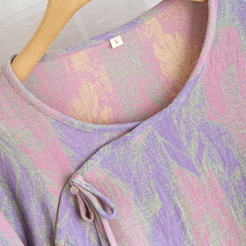 Feather-colored woven set with placket buttons, 2 colors - Image 17