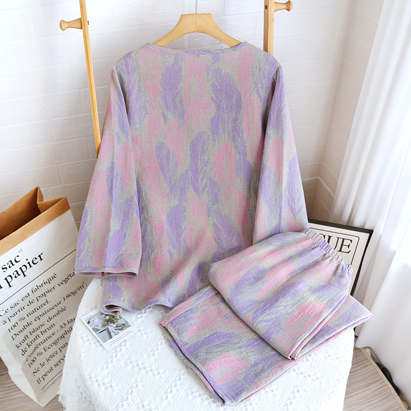 Feather-colored woven set with placket buttons, 2 colors - Image 12