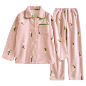 Tulip flannel suit set, 3 colors
