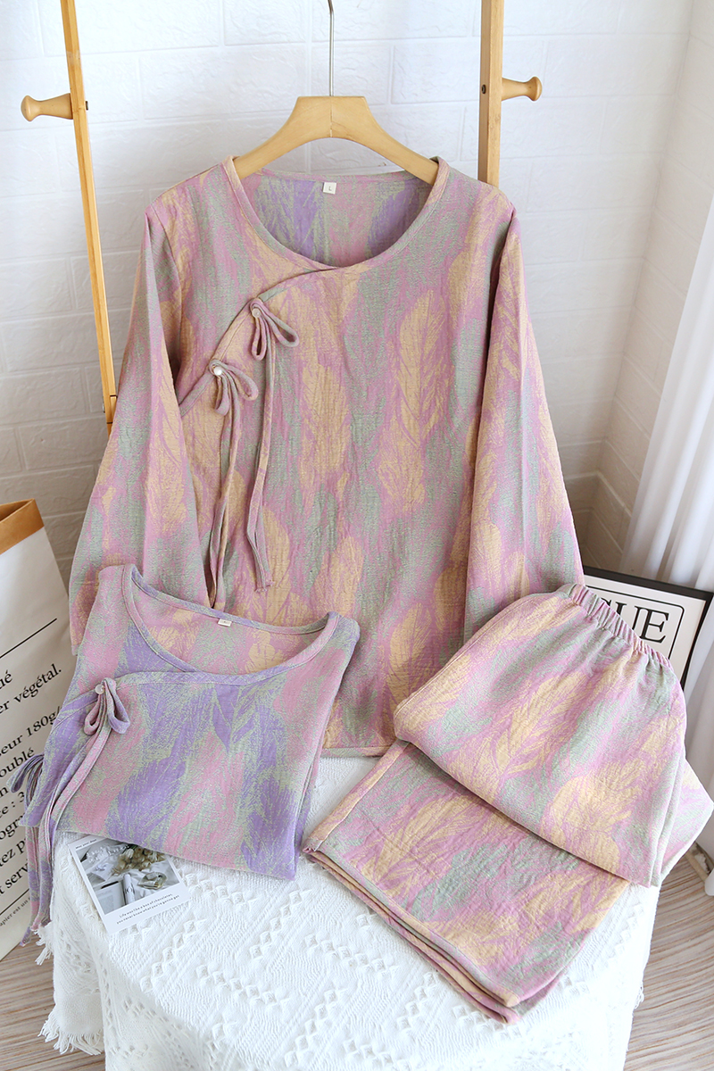 Feather-colored woven set with placket buttons, 2 colors - Image 19